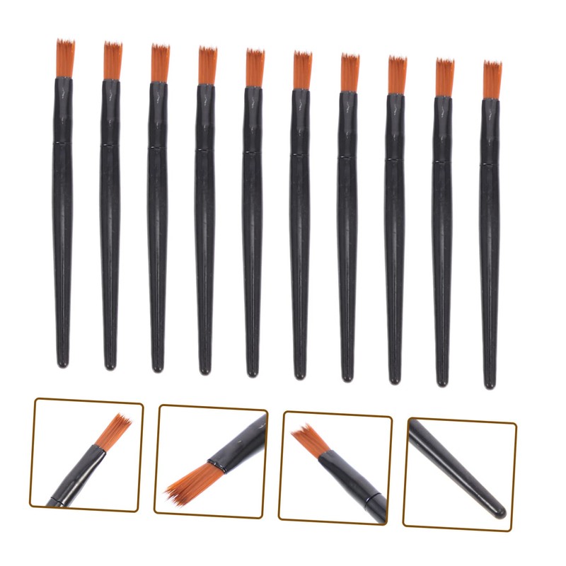 Minkissy 100pcs Black Aluminum Tube Lip Applicator Wands Mini Fiber