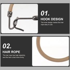 Frcolor Pack of 20 Ponytail Hooks Elastic Bands Hair Styling Headband Hair Claw Hair Braid (Apricot)