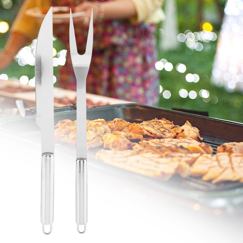 9Pcs/Set Stainless Steel BBQ Tools Set Barbecue Utensils Accessories Kit