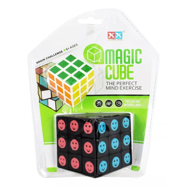 J.H. Company Set Cubo Rubik Magic 3x3 Profesional Speed Cube Velocidad Estructura Caritas 8707a-3