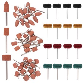 Swpeet 62Pcs 1/8" Shank Grinding Stone Set for Rotary Tool, 4 Sizes of Grinding Wheel 4 Colors Head Mounted Points Stone Set Grinding Wheel Bits, Shank Abrasive Mounted Stone for Grinding Polishing