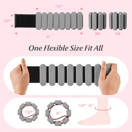 Ankle Weights Set of 2 (1lb Each), Adjustable Wrist & Ankle Weights for Women Men Kids, Strength Training Wearable Leg Arm Weight for Yoga, Dance, Ballet, Running, Swimming, Gym-Grey