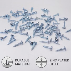 (Pack of 250 pcs) Zinc Plated Steel 4.0 x 20 mm Wood Screws, Metal Screws, Modified Truss Head, Self Tapping (250, 4.0 x 20 mm)