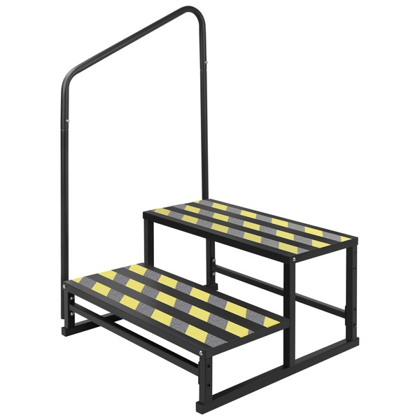 RV Steps with Handrail for Both Sides, 2 Step Stool