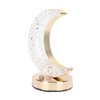 Bedside Table Lamp Crystal Moon Shape Cordless Rechargeable Long Touch