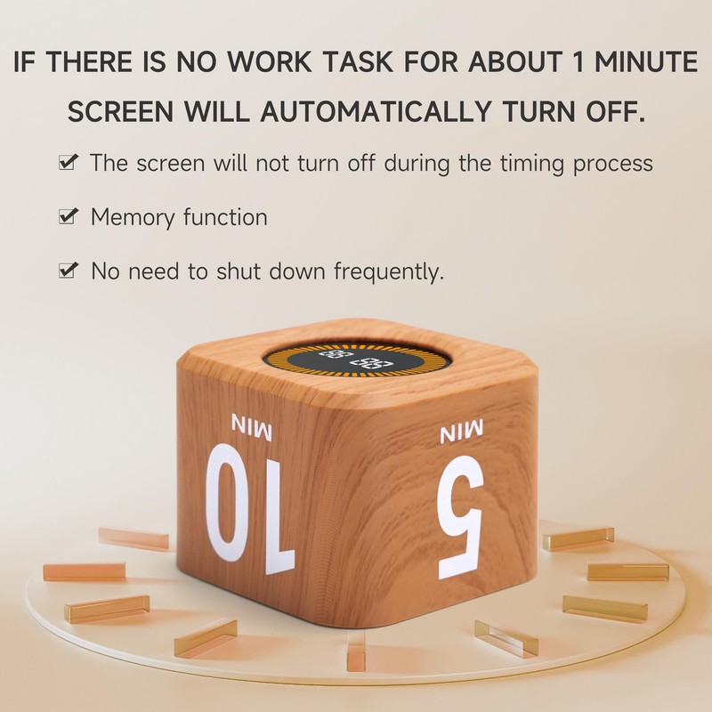 Exlliy Pomodoro Timer 5, 25, 10, 50 Minutes Preset, Desk