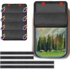 Rv Door Window Shade Cover, Rv Blackout Curtains with Uv Protection(25 * 16 in), New Model Foldable Rv Blackout Window, Cover Camper Door Window Shade(Magnetic Version)