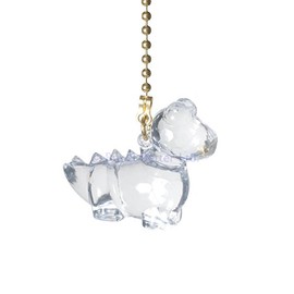 Light Pull Chain Cord Gold Brass and Acrylic Clear Crystal Dinosaur with 80cm Matching Chain