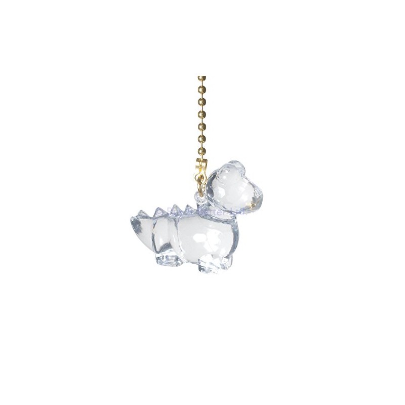 Light Pull Chain Cord Gold Brass and Acrylic Clear Crystal