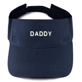 Trendy Apparel Shop Daddy Embroidered 100% Cotton Adjustable Visor - Navy