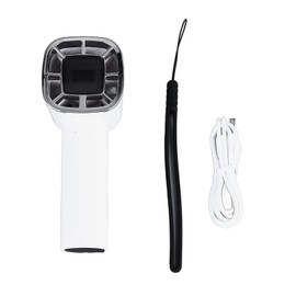 Handheld Turbo Fan ABS 3 Speeds USB Rechargeable Mini Portable Fan with Digital Display and Lanyard for Home Travel Office