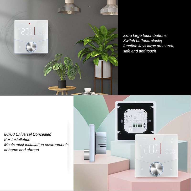 Smart Thermostat Knob Design LCD Color Display Panel Digital Thermostat