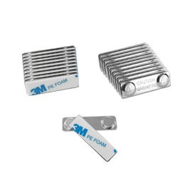 Liftsun Upgraded Strong Name Tags/ID Badge Magnets, 20 Pack Magnetic Name Badge Holders with Steel Back Plate, Fastener with Adhesive on Front Plate, Super Strong Magnetic Name Badge Holder