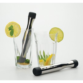 RSVP International Endurance Stainless Steel Handling Cocktail Mojito Muddler | For Mojitos, Margaritas, Cocktails & More | Great Addition to Bars & Kitchens | Mash Fruits, Herbs, Ice, & More