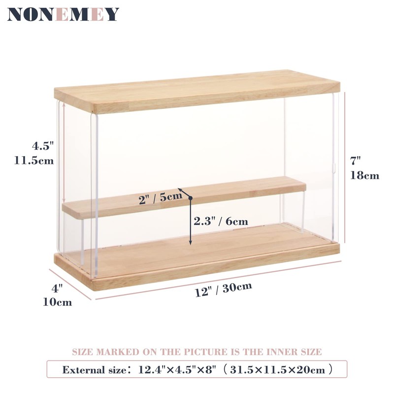 NONEMEY Clear Acrylic Display Case Stand with LED Light 2/3/4/5/6