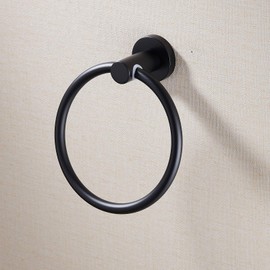 Towel Ring Bathroom Hand Towel Holder Contemporary Style Stainless Steel 304 Matte Black Bathroom Accessories