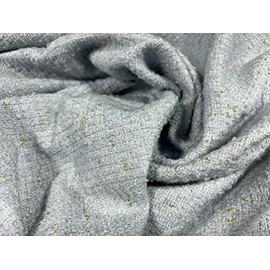 Wool Blend Heavyweight bouclé Fabric with Lurex Sparkle, per metre - Pale Blue & Gold Metallic