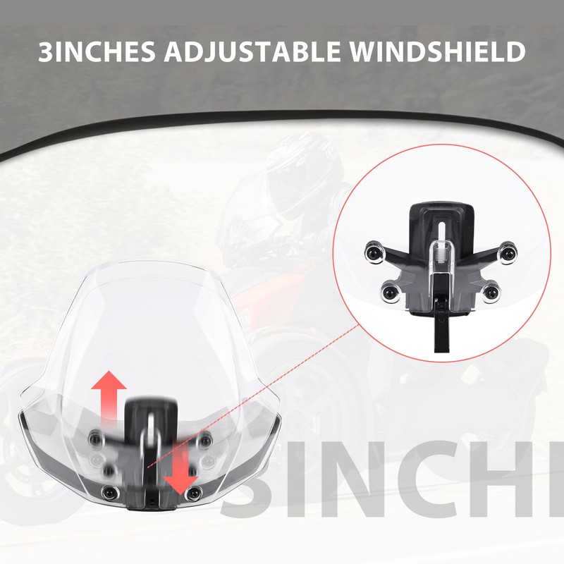 Hutexico Sport Windshield for All Ryker Models 3 Inches Adjustable