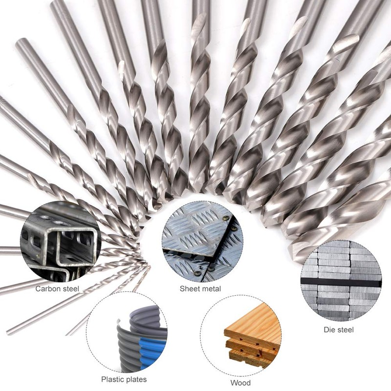COMOWARE Drill Bit Sets for Metal- 19 Pcs Straight Shank