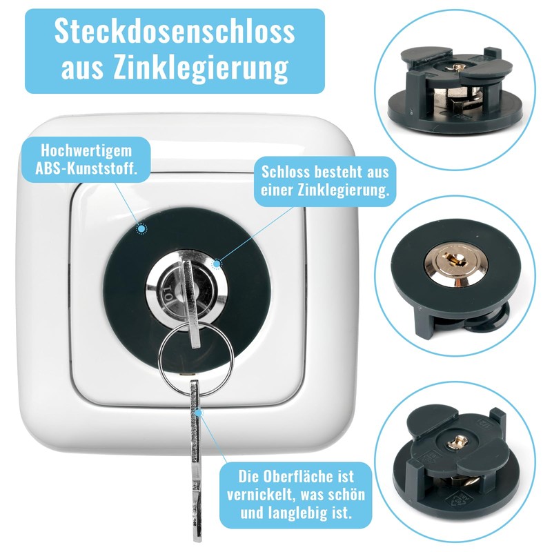 Pack of 2 Socket Locks, Lockable Socket for Electrical Security