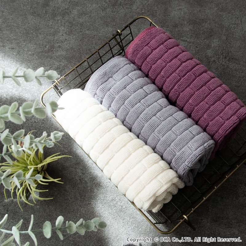 OKA Ag+ Bleach Towel Bath Mat, Approx. 15.7 x 23.6