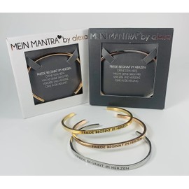 Elegant bangle bracelet in colours: silver, gold or rose gold with mantra and saying - engraving in 2 sizes. Inhale exhale smile, Stainless Steel