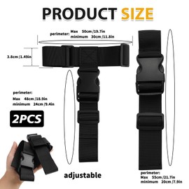 Luggage Straps for Suitcases 1 Set, Heavy Duty Adjustable T-Type Suitcase Connector Belt with Buckle Closure, Black Travel Baggage Security Straps for Connecting Luggage, Suitcase Accessories