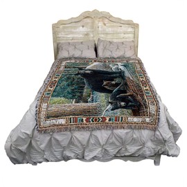 Pure Country Weavers New Discoveries Blanket by Kevin Daniel - Wildlife Lodge Cabin Gift Tapestry Throw Woven from Cotton - Made in The USA (72x54)