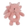 Apricot Lamb Baby Lovey Pink Dragon Fluffy Rattle Toy, Plush