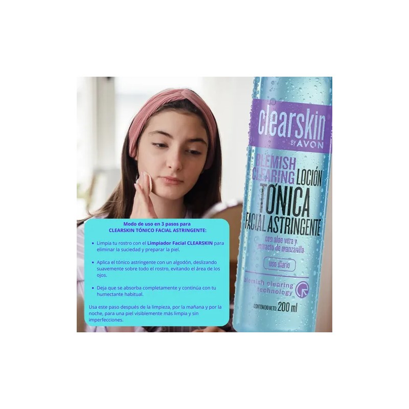 Loción Tónica Avon Clearskin 200 Ml Piel Normal Mentolada