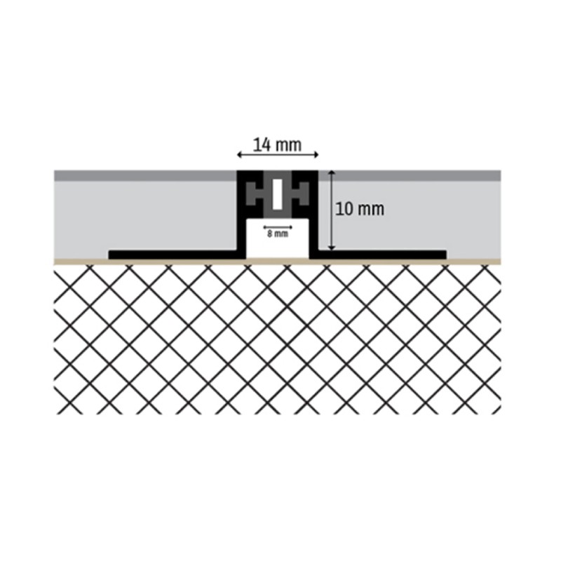 Aluminium Expansion Joints Tile Profile Matt Silver Length 270 cm