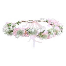 AWAYTR Leaf Flower Crown Garland Headpiece - Hair Floral Wreath Adjustable Flower Headbands for Bridal Wedding Festival Party Flower Leaves Crown