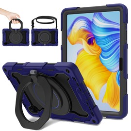 ROISKIN For Honor Pad 8 12 Inch Case 2022 for Children, Robust Shockproof Case with Screen Protector & Rotating Stand & Shoulder Strap & Pen Holder, Blue