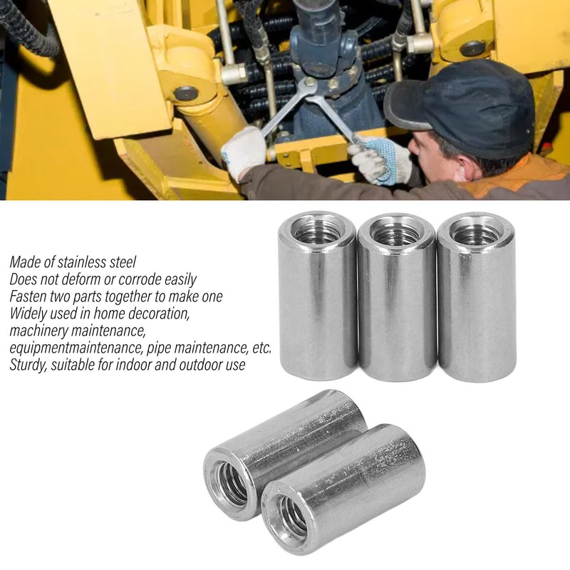 20PCS Round Coupling Nut Kit M6 X 1.0 10 L20mm