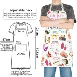TOBGBE Nail Tech Apron Life Isn't Perfect But Your Nails Can Be Waterproof Bibs Nail Artist Stylist Gift Nail Salon Supplies (Nails Can Be Apron)