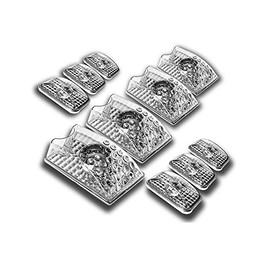 ACANII - For Chrome 2003-2009 Hummer H2 H2T Head Roof Cab Running Lights Light Lamps Lamp w/Bulbs 10 Pcs 04 05 06 07 08