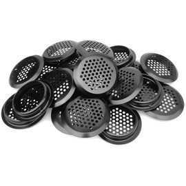 53mm / 2.08” Round Air Vent, Circular Soffit Vent，Stainless Steel Mesh Hole Louver, for Kitchen, Bathroom, Cabinet and Wardrobe（50Pcs, Black）