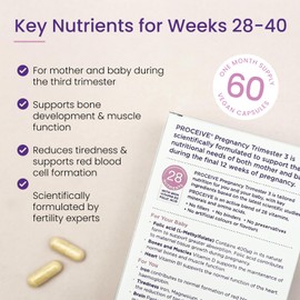 Proceive® Pregnancy Trimester 3 (28 Weeks) Vitamin & Mineral Supplements 60 Capsules - Vegan