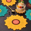 Plastic Dining Mats Set of 4 Sunflower Shape, Washable Placemat