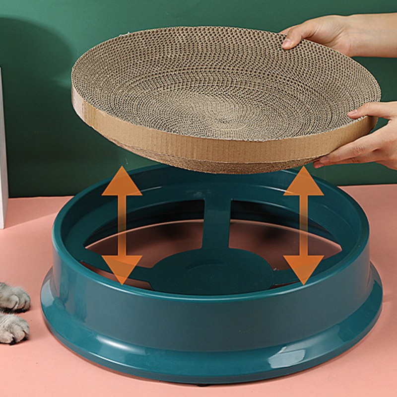 Cat Scratcher Bed with Replaceable Scratching Board Large Round Shape