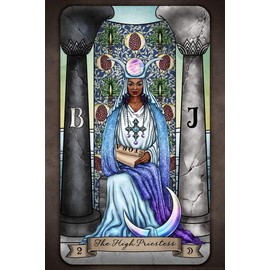Laminated The High Priestess Tarot Card by Brigid Ashwood Luminous Tarot Deck Major Arcana Witchy Decor New Age Diversity Poster Dry Erase Sign 16x24