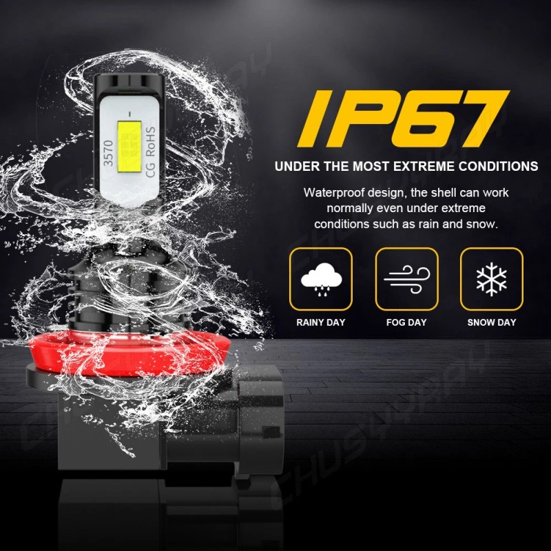 CHUSYYRAY Combo 9012+H11 LED Headlight Fog Light Bulbs Kit Super