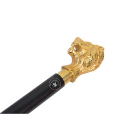 aasiya Nautical Walking Hand Cane Stick Designer Handmade Walking Stick for Men & Women Aluminum and Natural Wood Golden Lion Head