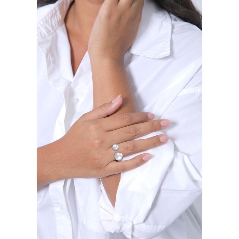 Elli Women's 925 Sterling Silver Adujstable Ball Ring