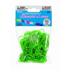 Darice 312-Piece Stretch Band Bracelet Loops and S-Clips Set, Green