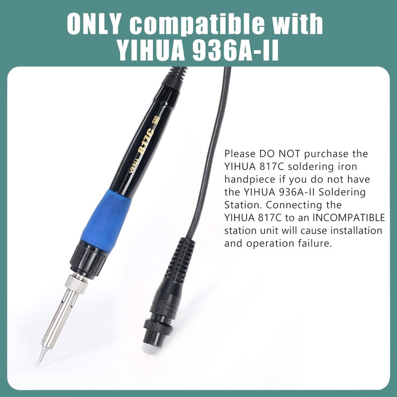 YIHUA 817C Replacement Soldering Iron Handpiece/Handle for Yihua 936A-II Soldering