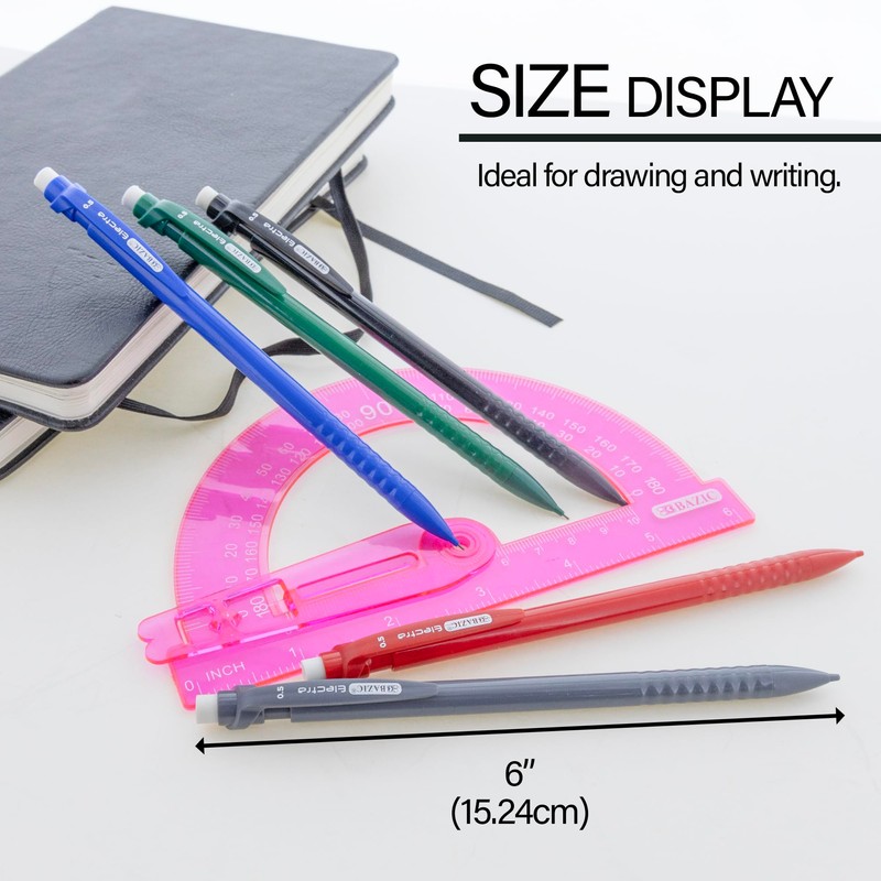 BAZIC Mechanical Pencil Electra Core 0.5mm, Smooth Writing Pencils Lead,