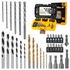 TOLESA 35pcs Drill Bit Set, Titanium Coated, HSS Twist Driver