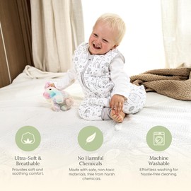 Mama Cheetah Toddler Sleep Sack with Feet 4-5 Years, 1.0 TOG Lightweight Baby Sleeping Bag with Legs, Baby Wearable Blanket for Walkers Girls & Boys, 100% Organic Cotton w/ 2-Way Zipper, 1-Pack