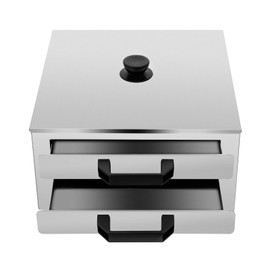 Double-tier Rice Noodle Rolls Machine, Chinese Stainless Steel Steamed Rice Roll Steamer, Top Open Chinese Rice Noodle Roll Food Steamer with Extra Tray for Cooking Cuisine Guangdong Recipes Cookware